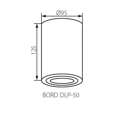 Stropní světlo válec Bord 92-125 černé